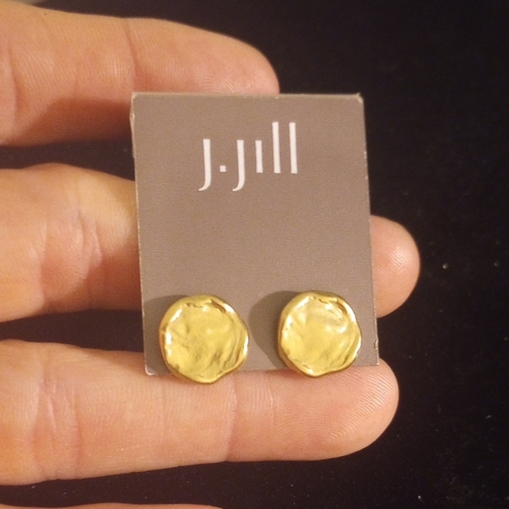 J. Jill Gold Hammered Stud Earrings